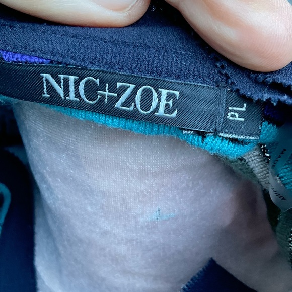 Nic+Zoe colorful aztec cascade waterfall sweater Petite PL - Picture 9 of 11